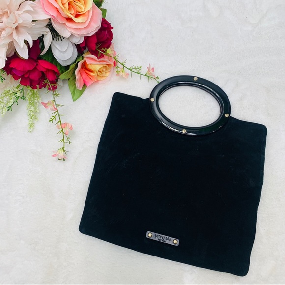 kate spade Handbags - KATE SPADE Black Suede Handle Clutch Bag Purse